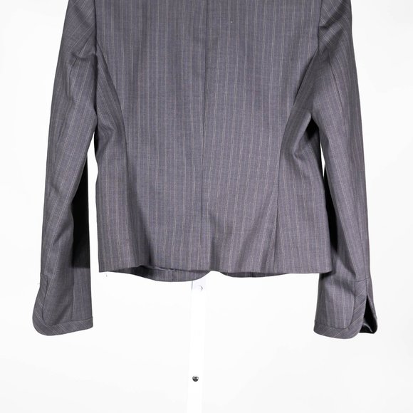 Banana Republic Women's Blazer Gray Striped Stretch Preppy Career Suit Jacket 0 - Picture 8 of 9